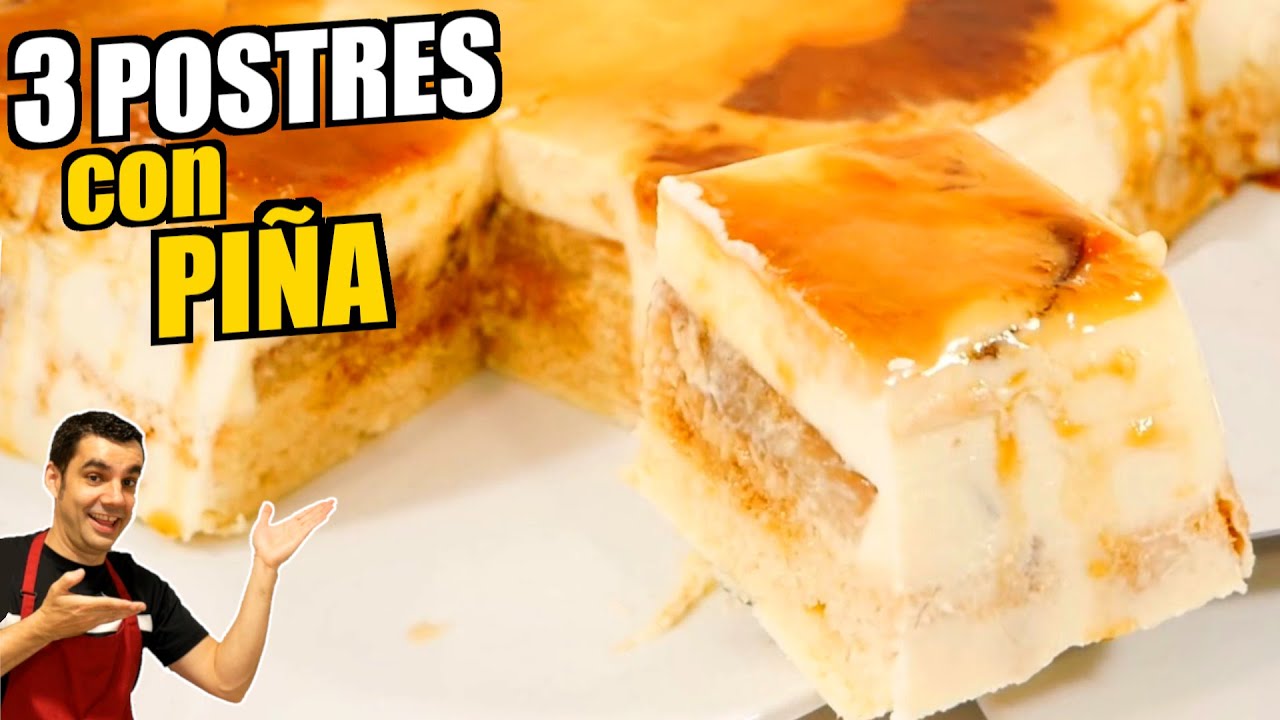 🍍🍰 Cómo preparar 3 deliciosos POSTRES de PIÑA en menos de 15 minutos