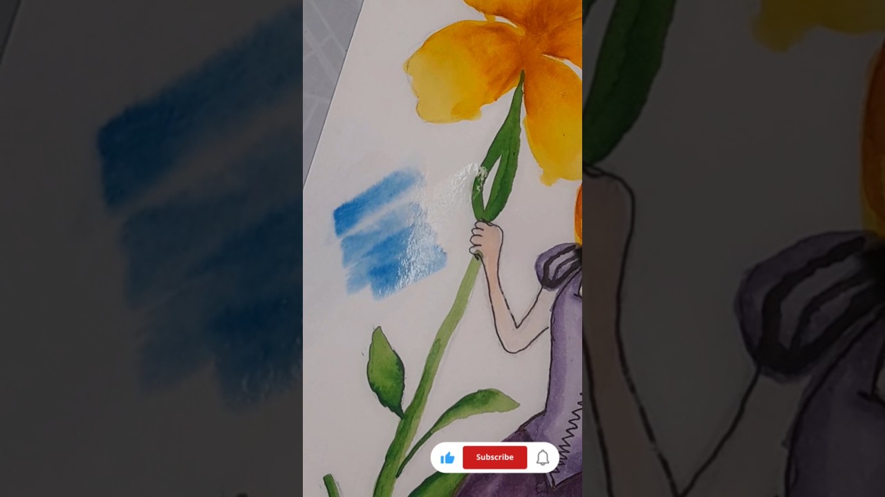 princess girl painting 👸✨️#watercolour # reelart