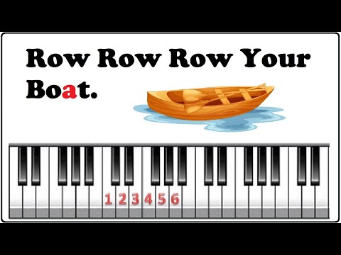 row your boat piano numbers row row row your boat song playing music by numbers row your boat piano numbers row row row your boat song playing music by numbers