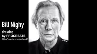 빌 나이 (Bill Nighy) [ 아이패드로 프로크리에이트 그림 그리기 ]