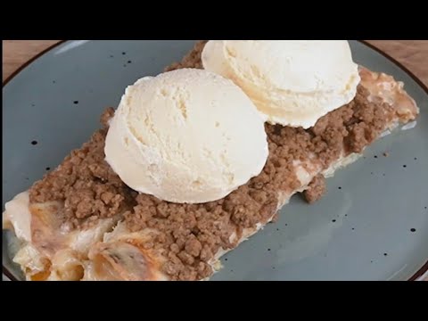 Tortilla dessert Peach tortilla sweet tortilla with ice cream #