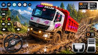 HEAVY 12 Wheels BharatBenz Truck in Extreme Mud Off-Road! | Bus Simulator Indonesia Gameplay screenshot 5