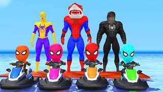 Siêu nhân người nhện vs shark Spiderman roblox rescues the superhero team Hulk vs Venom vs Iron Man