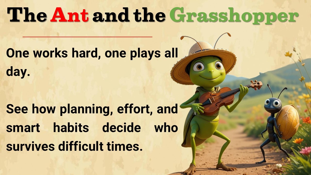 The Ant and the Grasshopper !! Aesop Story !!📚💡