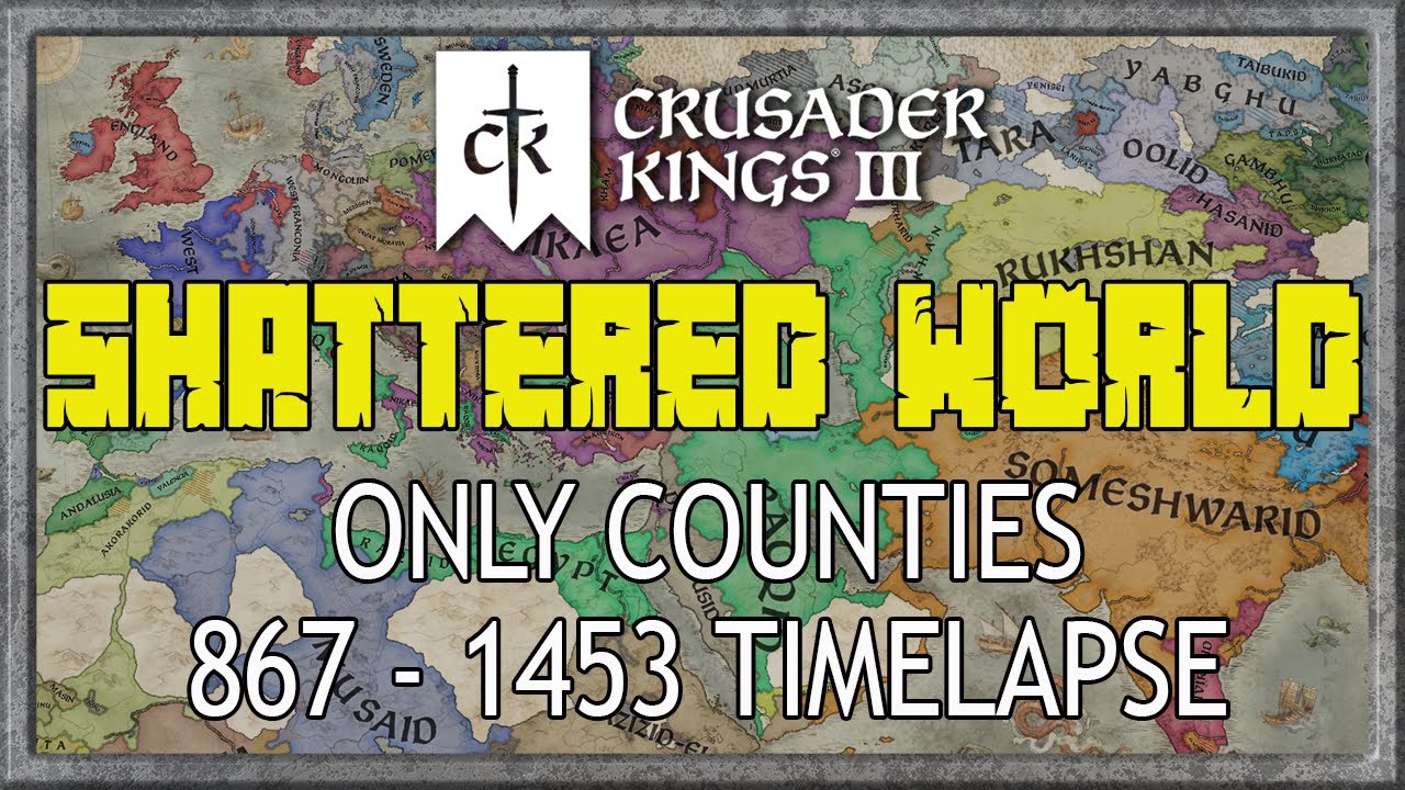 A Shattered World Timelapse with no Duchies, Kingdoms or Empires from 867 t...