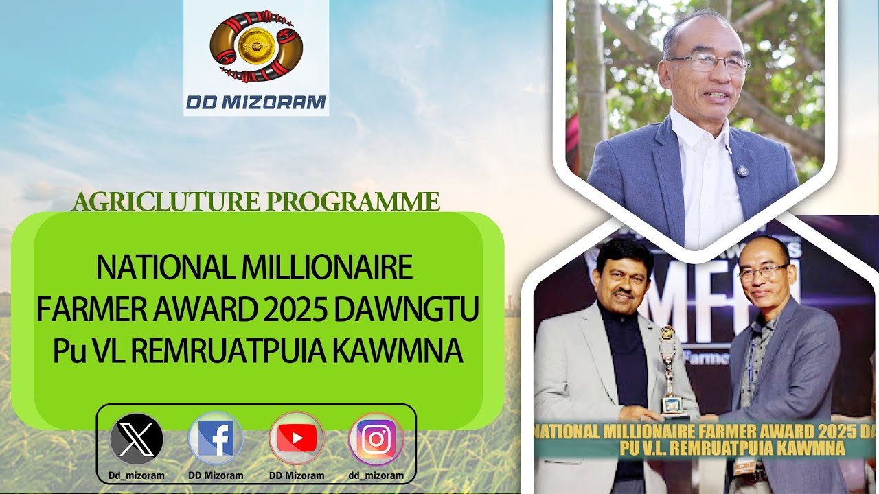 Kuthnathawktute pual - National Millionaire Farmer Award 2025 dawngtu Pu VL Remruatpuia kawmna