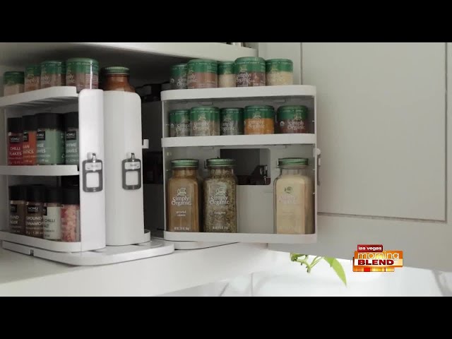 Cabinet Caddy SNAP! Pull & Rotate Spice Rack Organizer - White