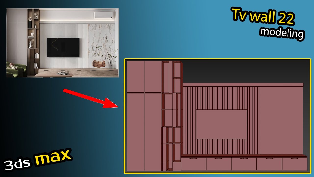 Tv wall 22 modeling in 3dsmax