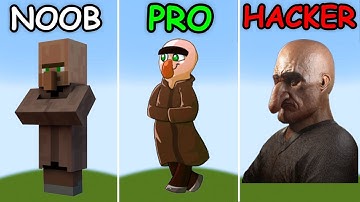 Pixel Art (NOOB vs PRO vs HACKER) Villager in Minecraft