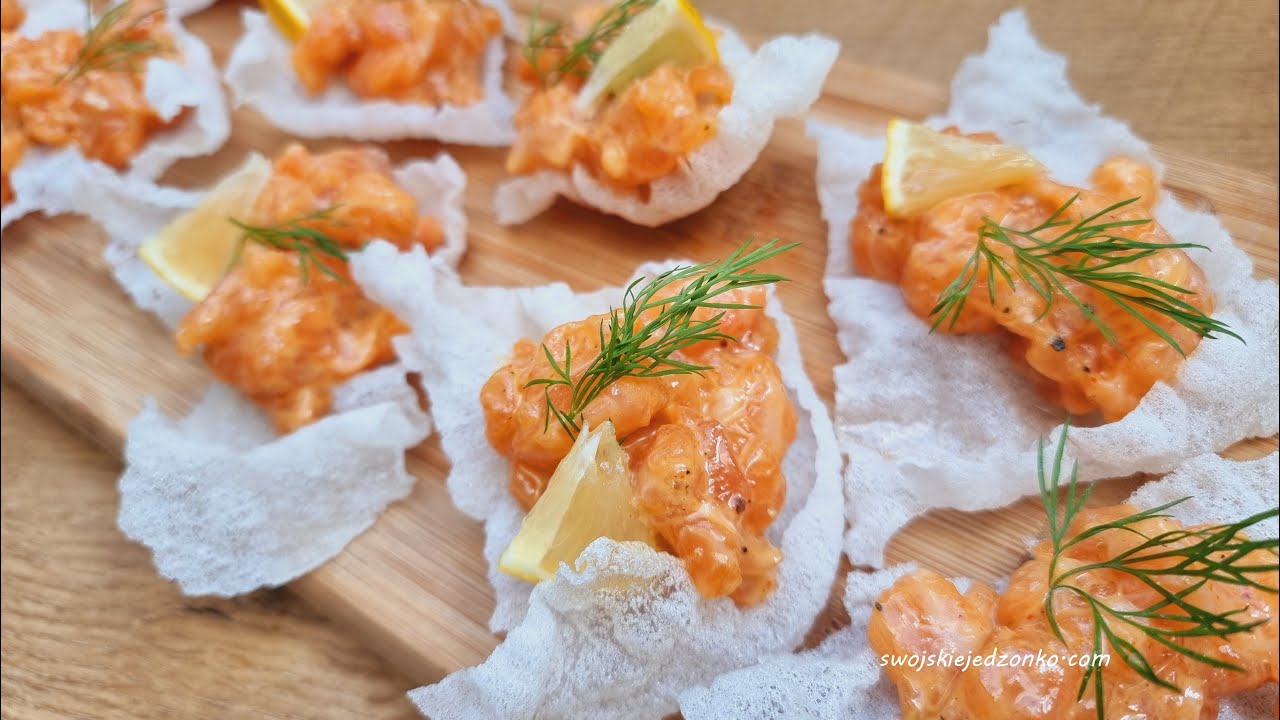 Tatar z łososia - prosty przepis na pyszną przekąskę, mój ulubiony... #łosoś #przekąski #naszybko