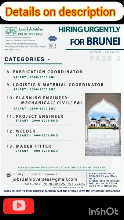 job-vacancy-urgent-requirement-for-brunei-youtube
