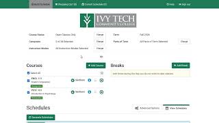Athlete Statistics Ivy Tech Schedule Builder Tutorial