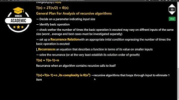 Analysis Of Recursive Algorithms (Lecture 4&5).