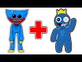 Amazing animation with huggy wuggy transformation to rainbow blue from rainbow friends