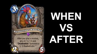 Hawkstrider Rancher and the Difference between When and After