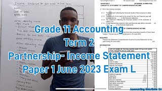 Grade 11 Accounting Term 2 | Income Statement Paper 1 June 2023 Exam L screenshot 4