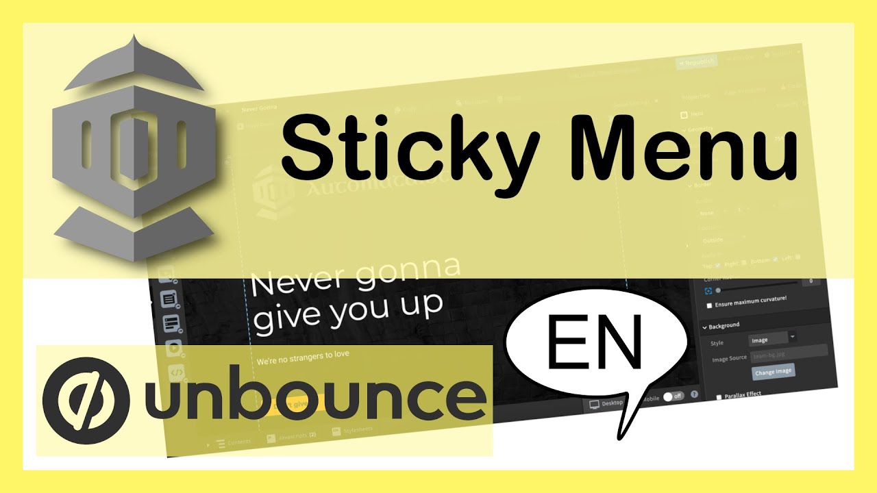 How to Make a STICKY MENU Bar in UNBOUNCE YouTube