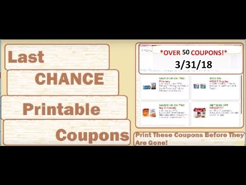 LAST CHANCE Printable Coupons!- 3/31/18- *OVER 50 COUPONS*