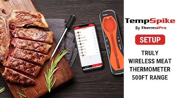ThermoPro TP960 TempSpike Truly Wireless Bluetooth Meat Thermometer Setup Video