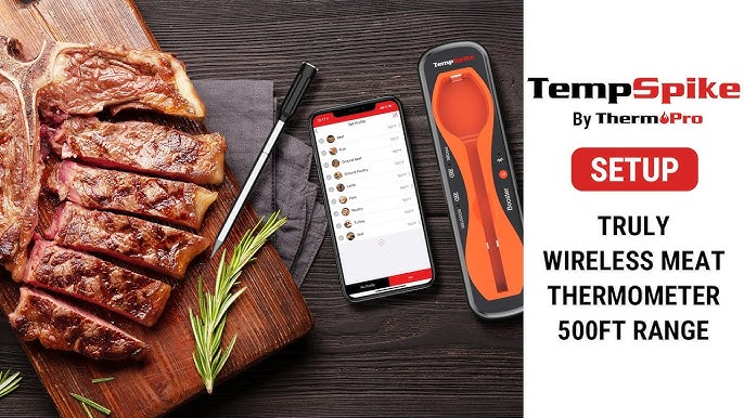 ThermoPro TP930 650ft Wireless Meat Thermometer, Bluetooth Meat Thermometer with 4 Color-Coded Meat Probes, Grill Thermometer with Timer, Commercial