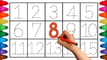 그림자 점선 따라 1부터 15까지 숫자 쓰기| 한번 더 쓰기 | 숫자배우기 | learn numbers for kids | write numbers | 반대로세기