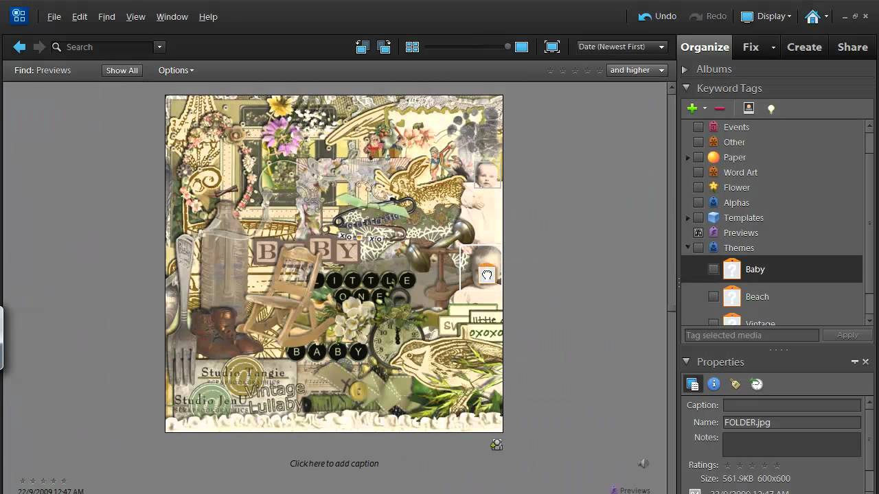 Organize your Digital Scrapbooking Supplies in Elements