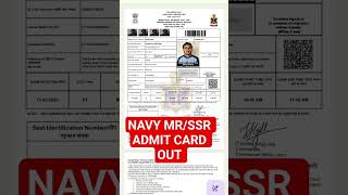 Indian Navy MR SSR ADMIT card out