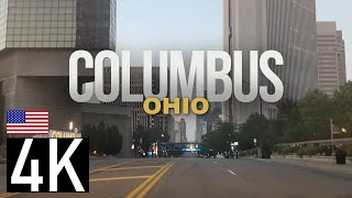 Columbus, Ohio 4K Street Tour - Columbus Driving Tour - Early Morning Short North, High Street