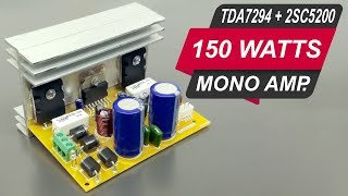 150 Watts Mono Amplifier Board DIY with 2sc5200, 2sa1943 & TDA7294 ( Hindi ) ELECTRO INDIA