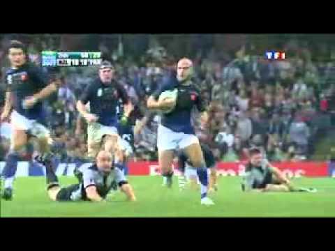 Rugby quart de finale 2007 France all blacks essai de Jauzion