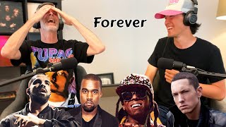can Dad guess each rapper?… Eminem, Kanye, Drake, Lil Wayne "Forever" Reaction