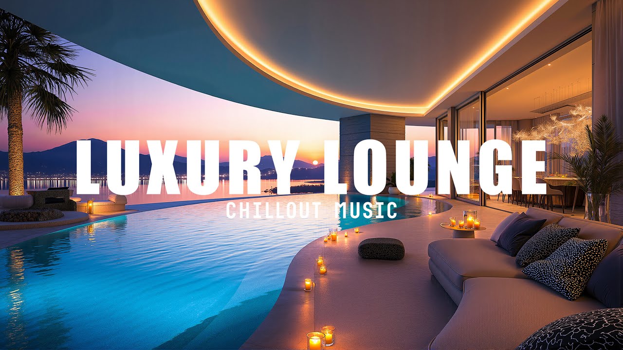 Luxury Deep House Chill ~ Sunset Poolside with City Skyline Reflections