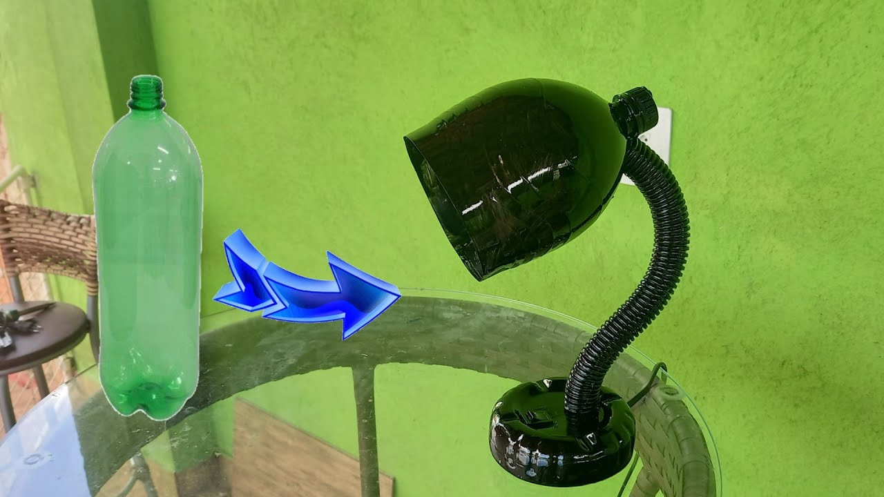 como fazer abajur com garrafa pet caseiro
