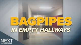 High School teacher blares his bagpipes in empty halls during COVID-19 break