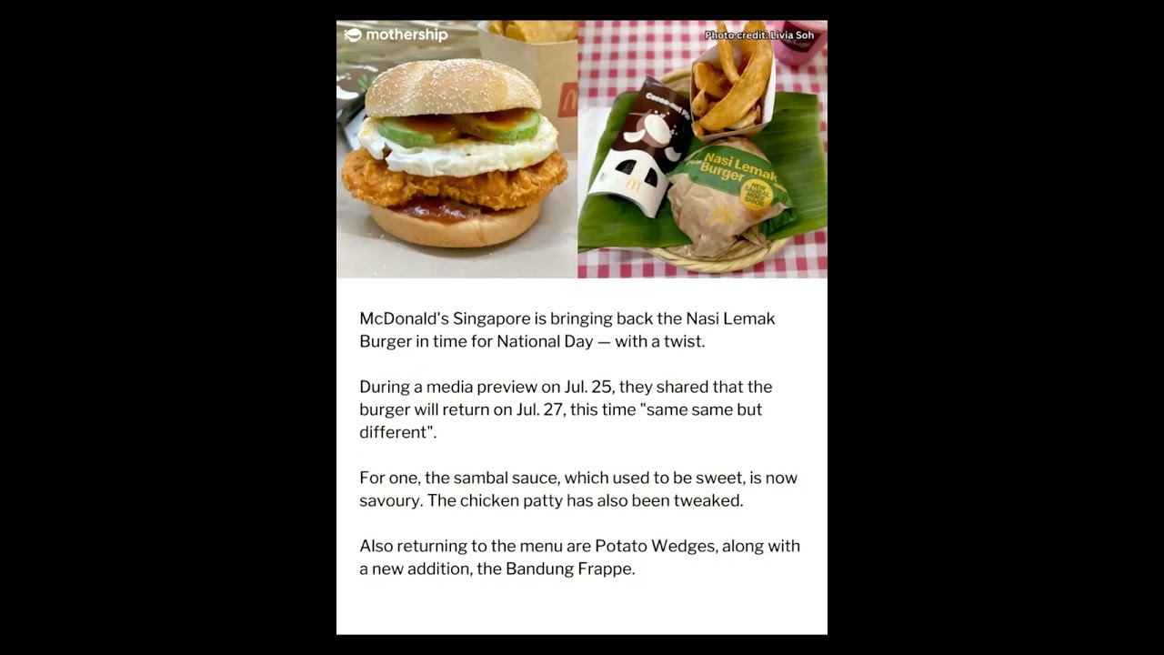 McDonald's New Nasi Lemak Burger is Back! 😱😋 #mcdonalds #nasilemak  #bandung #new #burger 