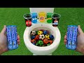 Football VS Popular Sodas !!!! Pepsi, Coca Cola, Fanta, Fruko, Sprite and Mentos in the toilet