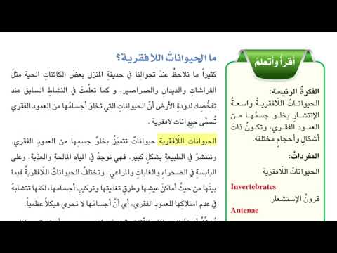 علوم الصف الخامس ابتدائي صفحه 44 ما الحيوانات اللافقرية