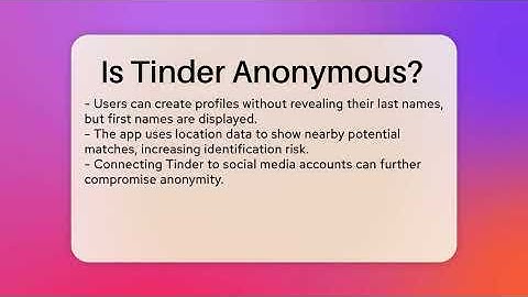 Is Tinder Anonymous? - Everyday-Networking