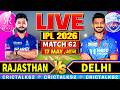 🔴 Live: RR vs DC, IPL 2026 Live Commentary, Cricket Live Score, Live Match Today 2nd Inn