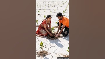 couple waters an apple tree to save it from drying up 😭 #ai​ #plants​ #save​ #water​