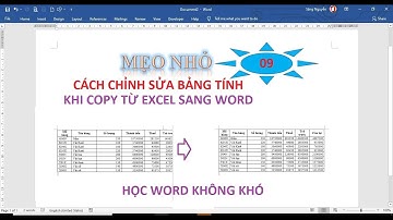 Mẹo nhỏ 09: Cách chỉnh sửa bảng tính copy từ Excel sang Word nhanh nhất