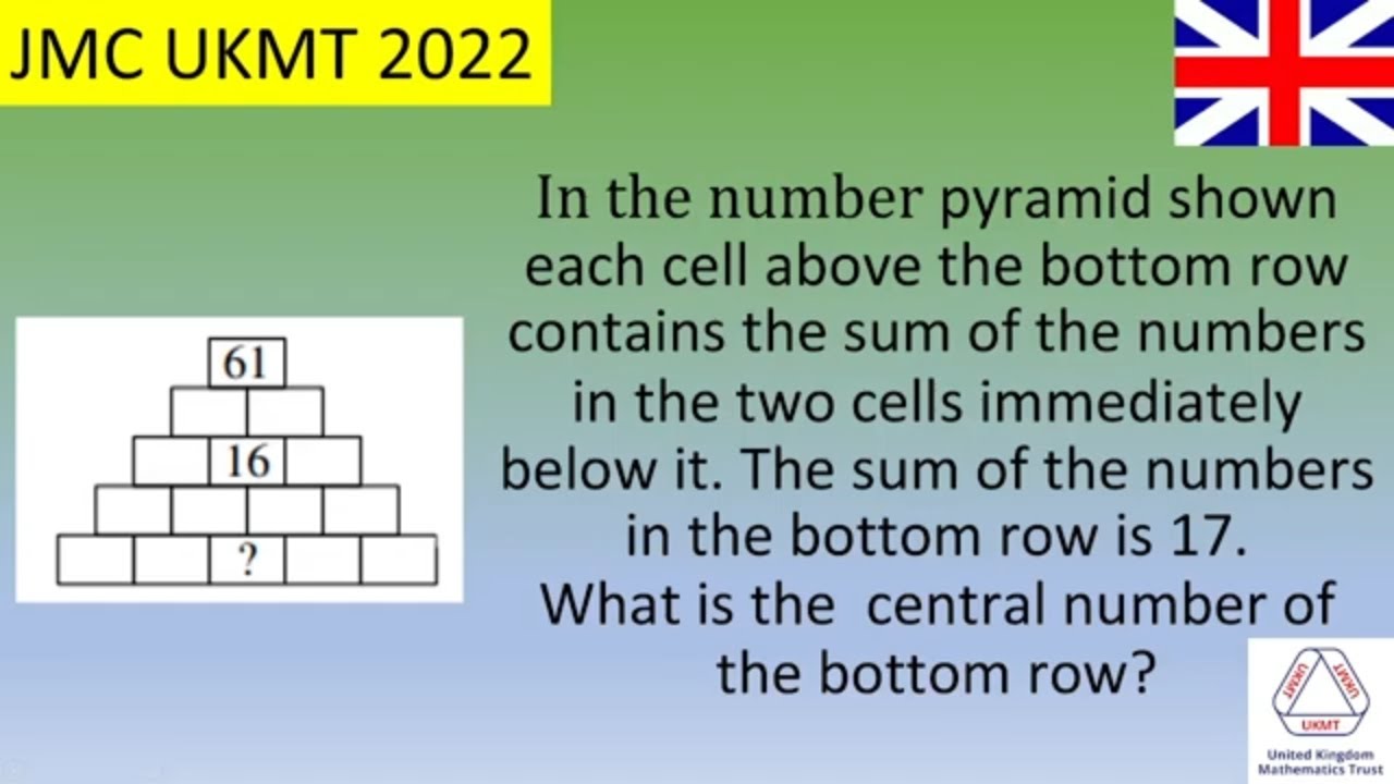 UKMT Junior Maths Challenge 2022 -Braitneaser (sort of....) - YouTube