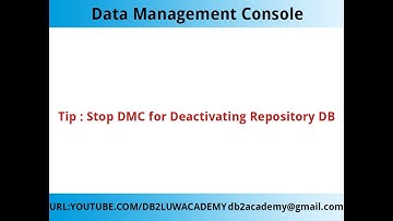 Stop DMC for Deactivating Repository DB