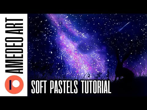 Drawing night sky with soft pastels easy tutorial for beginners | Kate Amedeo