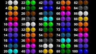 Counting By 2'S - Skip Counting With Colorful Balls - Count To 100 - The Kids' Picture Show