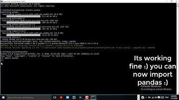How to install Pandas with pip in windows 10