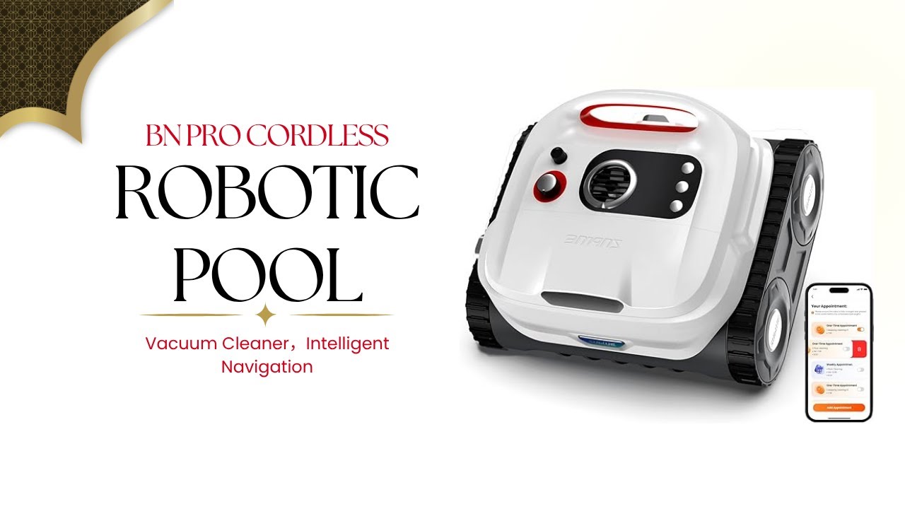BN Pro Cordless Robotic Pool Vacuum Cleaner – Intelligent Navigation and Path Planning,