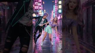 🌃 Neon Street Dance Fail! K-Pop Couple Cyberpunk Chaos 🤣 #kpop #funny #streetdance
