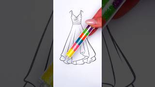 😻🌈Rainbow Princess Dress 💖 Amazing Glitter Art ✨ #glitter #glitterart #dress #rainbow #shorts
