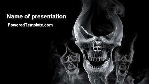 Smoke Skulls PowerPoint Template by PoweredTemplate.com